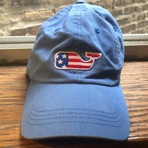 Vineyard Vines red white and blue whale hat
